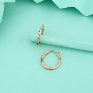 Pendientes de Aro Pequeños Minimalistas de Oro de 22K para Mujer, Aros Delicados Lisos, Clásicos, Redondos, Joyería para Regalo - Product Image 2