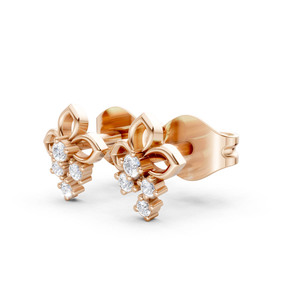 Boucles d'oreilles clous en or 9 carats avec diamants de laboratoire certifiés IGI pour femme, cadeau de mariage et de fiançailles, bijoux tendance pour soirée - Product Image 2
