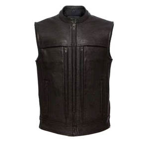 Chaleco de Cuero Casual de Diseño Personalizado de Alta Calidad para Hombre, Chaleco de Motocicleta con Múltiples Bolsillos para Invierno, Chaleco Personalizable - Product Image 6