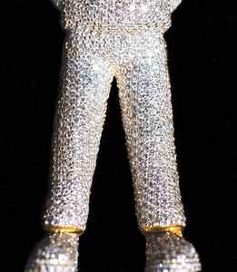 Colgante Inflable Personalizado Estilo Hiphop con Diseño de Niño de Dibujos Animados, Modelo de Personaje de Plata con Moissanita, Luz para Decoración de Fiestas y Regalo - Product Image 3