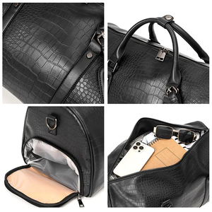 Unisex Crocodile Pattern <b>Duffel</b> <b>Bag</b> with Adjustable Strap Zipper Closure 30-40L Capacity Luxury Gym Travel <b>Bag</b> - Product Image 4