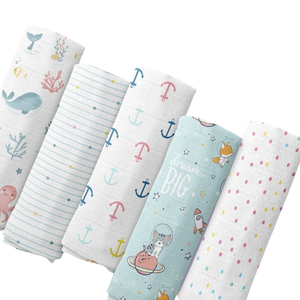 Customized 100% Cotton Muslin Baby <b>Swaddle</b> <b>Blanket</b> Newborn OEM ODM Low MOQ Wholesale Direct Factory Made in India - Product Image 5