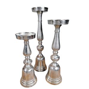 Portavelas moderno de aluminio plateado, portavelas de pilar de aluminio, escultura de cuerno de Metal, artesanías de Metal, decoración del hogar para bodas - Product Image 1