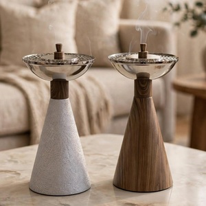 Magnifique brûleur d'encens à refoulement en métal avec support, porte-encens d'aromathérapie pour la maison, diffuseur de parfum de luxe islamique - Product Image 5