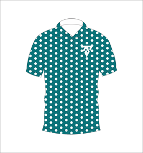 Camisa Polo para Hombre, Color Verde Azulado con Puntos Blancos, Sublimación Personalizada, Manga Corta, Verano, Casual, Transpirable, Ligera, para Golf - Product Image 1