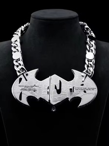 Collar con colgante personalizado en negro y plata con incrustaciones de moissanita para hombre, joyería de moda de lujo estilo hip hop, HUMERA JEWELS - Product Image 4