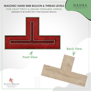 Parche de insignia de rango bordado personalizado, distintivo masónico, rojo granate, borde plateado, OEM ODM, forma de T, cuentas sólidas - Product Image 4