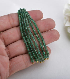 Perles lisses en émeraude zambienne, perles de pierres précieuses naturelles pour la création de bijoux fins - Product Image 3