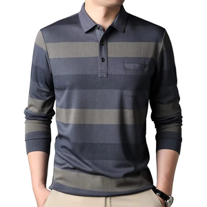 Polo rayé pour homme à prix d'usine, en mélange de coton respirant, décontracté, pour le golf, vente en gros - Product Image 1