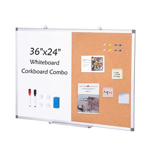 Pizarra Blanca 2 en 1 con Marco de Aluminio de 36"x 24", Combinada con Tablero de Corcho, para Montar en la Pared, Magnética, de Borrado en Seco - Product Image 6