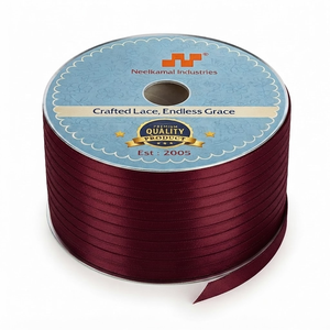 6mm Burgundy Maroon Single Face Satin Ribbon Customizable Factory Direct 350 Meter Roll for <b>Wine</b> Gifts Chocolate Boxes Wholesale - Product Image 1