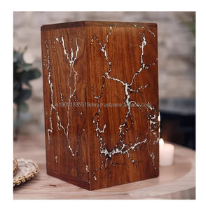 Urne funéraire en bois de manguier de style américain personnalisée avec motif flamme, boîte à cendres personnalisable, grande capacité, fabriquée à la main - Product Image 5