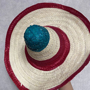 Chapeaux de paille mexicains authentiques avec pompons festifs pour événements estivaux, fêtes, vacances, voyages - Product Image 1