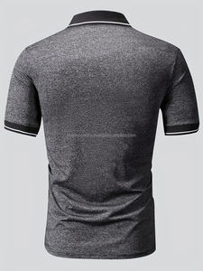 T-shirt en coton de qualité supérieure pour hommes, logo personnalisé, polos longs et lourds, polos pour hommes - Product Image 5