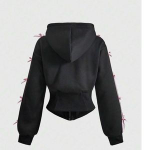 Sweat-shirt zippé court personnalisé pour femme, imprimé zèbre, style Y2K, avec cordon de serrage, motif animalier, en polaire, veste décontractée streetwear - Product Image 5