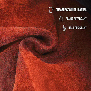 JNM SAFETY Mangas de Soldadura de Cuero Vacuno de Alta Resistencia, Resistentes al Calor y a los Cortes, ANSI/ISEA Nivel de Corte 2, Protección Completa para el Brazo - Product Image 5