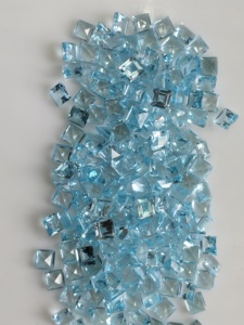 Topacio Azul Cielo Natural de 5MM, Corte Cuadrado Escalonado, Piedras Preciosas Sueltas para Joyería - Product Image 5