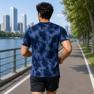 <b>Men's</b> Tie-Dye Short Sleeve T-<b>Shirt</b> Regular Fit Cotton O-Neck High Quality Quick Dry- Fit Sport Running T-<b>shirt</b> Custom Logo - Product Image 4