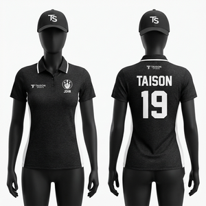 Premium 100% Polyester Men's <b>Bowling</b> Jersey Breathable Anti-Bacterial Plus Size Black White Side Panel Custom Heat-Transfer Logo - Product Image 1