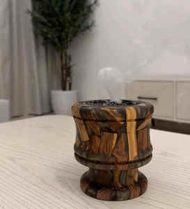 Quemador de incienso árabe de resina y madera, soporte para Oud, hecho a mano, decoración árabe para el hogar, venta al por mayor - Product Image 2