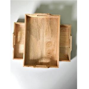 ถาดเสิร์ฟไม้เนื้อแข็งจากธรรมชาติ เป็นมิตรกับสิ่งแวดล้อม ทนความร้อน ใช้สำหรับใส่อาหารและเครื่องดื่ม เหมาะสำหรับใช้ในบ้าน ร้านกาแฟ ร้านอาหาร มีจำหน่าย - Product Image 1