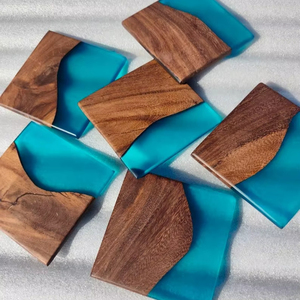 ชุดจานรองแก้วเรซิ่นทำมือรักษ์โลก 6 ชิ้น สีสันปรับแต่งได้ รูปทรงกลม สำหรับตกแต่งบ้านและเป็นของขวัญขึ้นบ้านใหม่ - Product Image 1