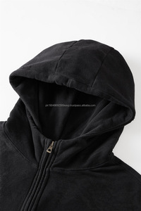 Sweat-shirts à capuche surdimensionnés de haute qualité avec double fermeture éclair, impression personnalisée en relief, en molleton de coton, sweat-shirt à fermeture éclair pour hommes, fabricants de vêtements - Product Image 4