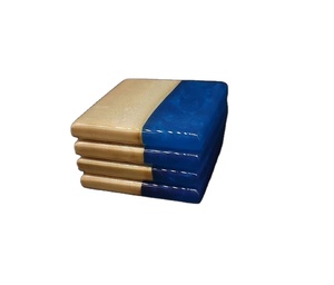 Posavasos de resina transparente negra y madera de mango 10X10 cm de 4 pulgadas para bebidas, suministros para Hotel y restaurante, Decoración de mesa única - Product Image 6