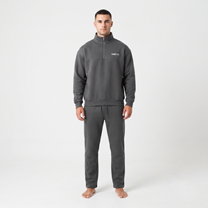 Ensemble de survêtement tendance pour homme, personnalisé, demi-zip, coupe ample, en coton - Product Image 5