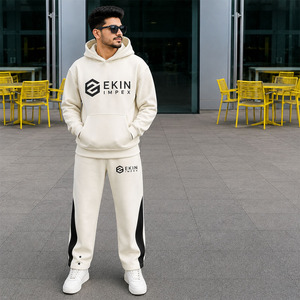 Custom Men Fleece Hoodie Tracksuit <b>Set</b> Oversized Streetwear Jogger Sweat Suit Private Label OEM Clothing - Product Image 1