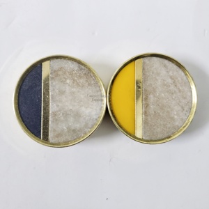 Unique Peach Resin Cabinet <b>Knobs</b> with Exquisite Brass Leaf Inlay Stunning Hardware for Drawers Dresser and Side Tables Customize - Product Image 3