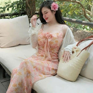 Vietnam Women 2 Piece Casual Set Sleeveless Collarless Knitting Eco Friendly Yarn Dyed - Product Image 1