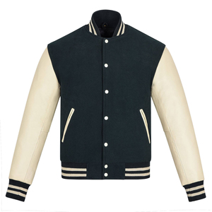 Men's <b>Jackets</b> Fashion Varsity <b>Jacket</b> Men Leather Sleeve Polyester Baseball <b>Jacket</b> Oversize Customized OEM - Product Image 1