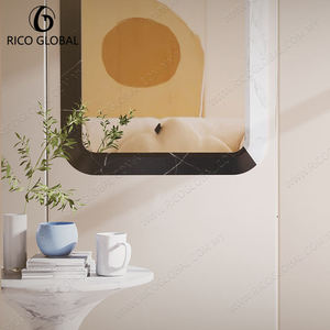 Modern <b>Rectangular</b> Wall <b>Mirror</b> with Marble Frame Minimalist Design Decorative Glass 5.0mm Thick Anniversary Home Use - Product Image 3