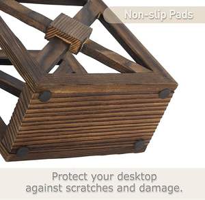 Farmhouse style wooden <b>napkin</b> <b>holder</b> carbonized wood cube shape rustic table decor for kitchen dining room cafes - Product Image 2