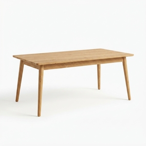 Modern Rectangular Solid Wood <b>Dining</b> <b>Table</b> Elegant Mid Century <b>Wooden</b> Furniture For <b>Rustic</b> Contemporary Home Decor Setup Design - Product Image 1