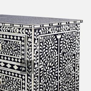 Cajón con Incrustaciones de Hueso de ILAHI, Diseño Moderno con Detalles de Ágata, Mueble Portátil para el Hogar - Product Image 4