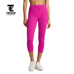 Wholesale Drawstring Seamless <b>Scrunch</b> <b>Butt</b> Capri <b>Leggings</b> for Women Custom Yoga Pants High Elastic Waist Quick Dry - Product Image 1