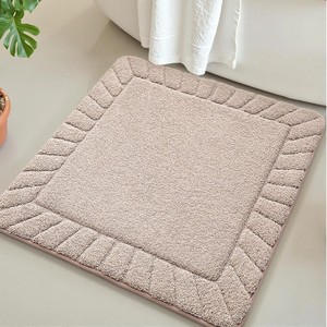 Tapis de bain carré en coton, couleur unie, tufté, avec dos antidérapant en caoutchouc, pour usage domestique - Product Image 1