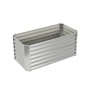 Jardinera rectangular metálica corrugada galvanizada para exteriores, para verduras y flores, modelo GB001, venta al por mayor. - Product Image 1