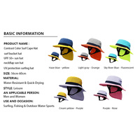 Chapeau de soleil anti-UV pour le surf, la pêche et les sports nautiques, séchage rapide, chapeau bob personnalisé avec sangle de menton et protection du cou