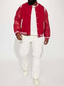 Men's Women's Letterman Embroidery Varsity Jacket <b>Sherpa</b> Streetwear Crop Custom Wool <b>Fabric</b> Thin Thickness Customizable Design - Product Image 5