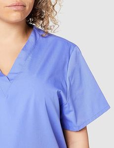 Unisex Blue <b>Scrub</b> Set 100% Cotton Polyester Woven Hospital Uniforms for Men and Women - Product Image 4