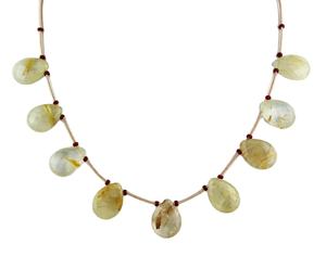 สร้อยคอทำด้วยมือ9ชิ้นสร้อยคอพลอยทับทิมธรรมชาติสีทองเหลี่ยมเพชรพลอยลูกแพร์รูปร่างลูกแพร์ที่มีคุณภาพสูงสำหรับผู้หญิงเครื่องประดับ - Product Image 1