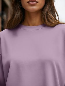 Camiseta de Manga Larga para Mujer, Estilo Casual, Corte Ajustado, Suave y Elástica, Cuello Redondo, con Logotipo Personalizado, Top Básico para Uso Diario - Product Image 6