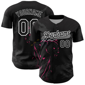 Maillot de baseball respirant à col en V et manches courtes de haute qualité, imprimé sur mesure, anti-bactérien, tendance personnalisée - Product Image 1