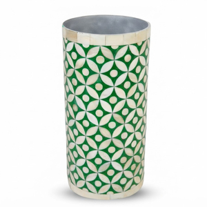 Jarrón de flores con incrustaciones de hueso en blanco y negro, hecho a mano, con diseño floral, maceta de mesa, artesanía india, jarrón cuadrado decorativo - Product Image 5