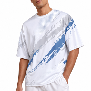 Custom Sublimation <b>Tshirt</b> 100% <b>Polyester</b> White Fabric Printing Blank T-shirt Men Printed Custom Design Men's T-shirt - Product Image 1