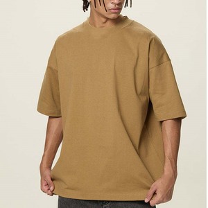 T-shirt surdimensionné pour homme en coton épais, coupe ample, manches courtes, style streetwear, coupe décontractée, confortable, respirant, haut de tous les jours - Product Image 1