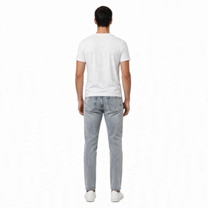 Jean en denim droit pour homme, taille mi-haute, délavage clair, coupe classique, en coton, pantalon décontracté, exporté du Bangladesh - Product Image 3